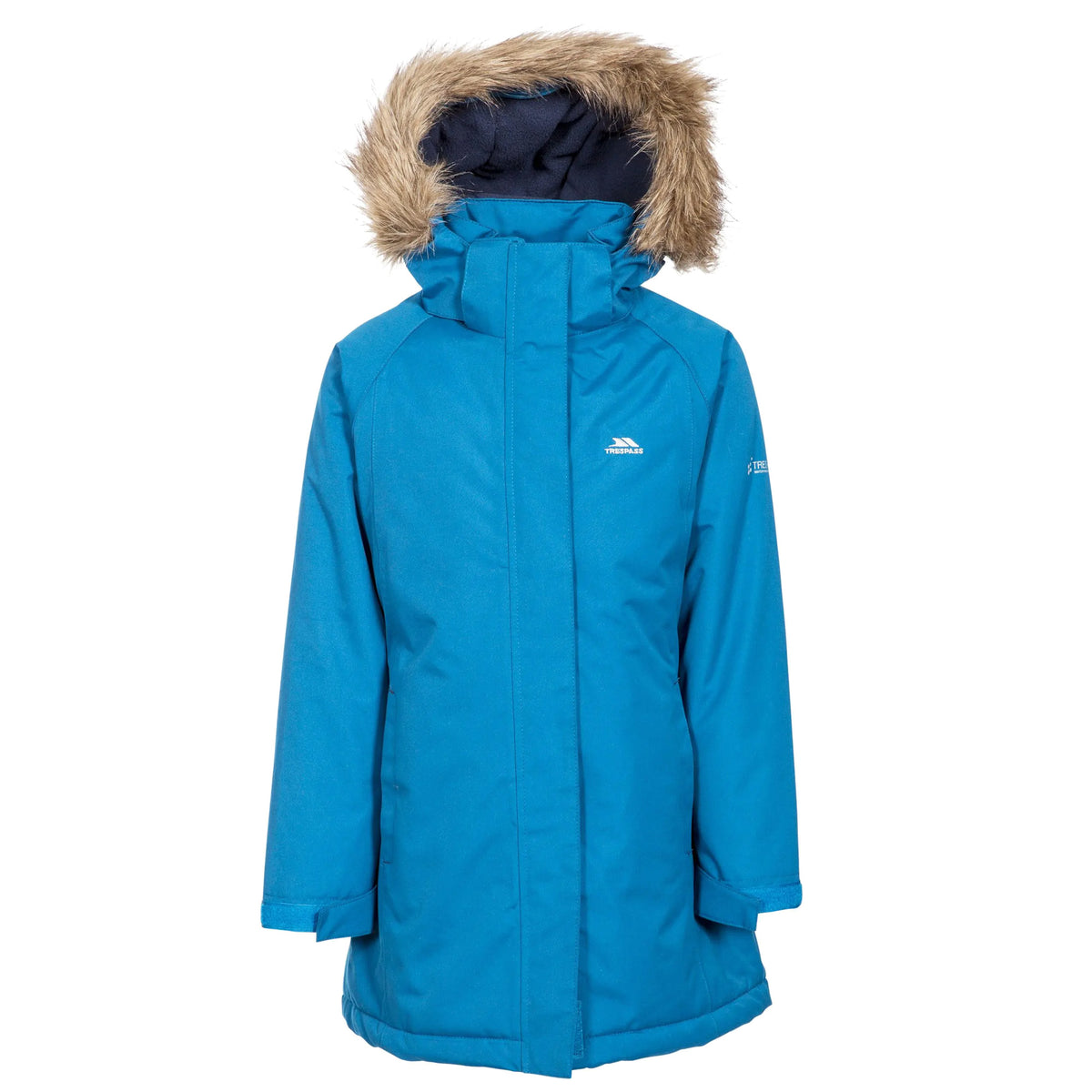 Cosmic Blue - Front - Trespass Childrens Girls Fame Waterproof Parka Jacket