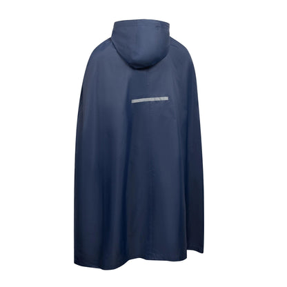 Navy - Back - Trespass Qikpac Unisex Hooded Waterproof Packaway Poncho