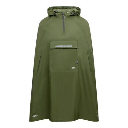 Moss - Front - Trespass Qikpac Unisex Hooded Waterproof Packaway Poncho