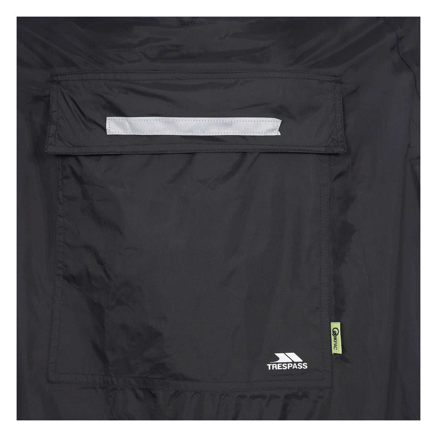 Black - Side - Trespass Qikpac Unisex Hooded Waterproof Packaway Poncho