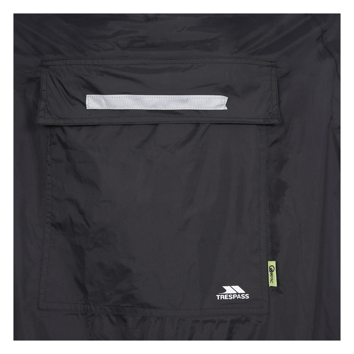 Black - Side - Trespass Qikpac Unisex Hooded Waterproof Packaway Poncho