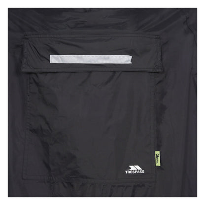 Black - Side - Trespass Qikpac Unisex Hooded Waterproof Packaway Poncho