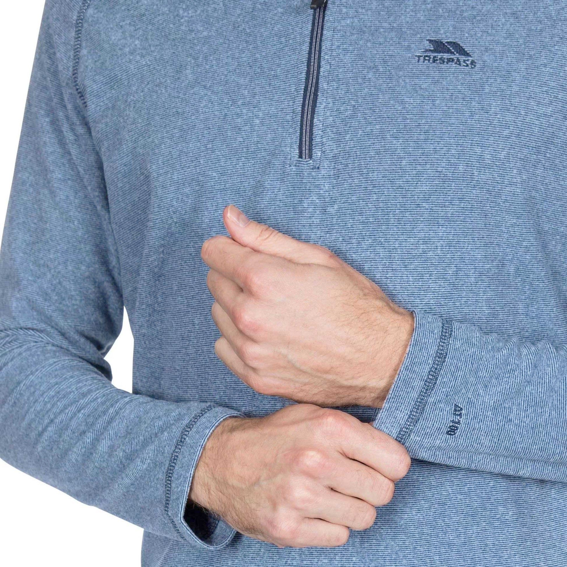 Navy - Pack Shot - Trespass Mens Keynote Anti Pilling 1-4 Zip Fleece Top