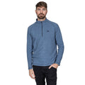 Navy - Side - Trespass Mens Keynote Anti Pilling 1-4 Zip Fleece Top