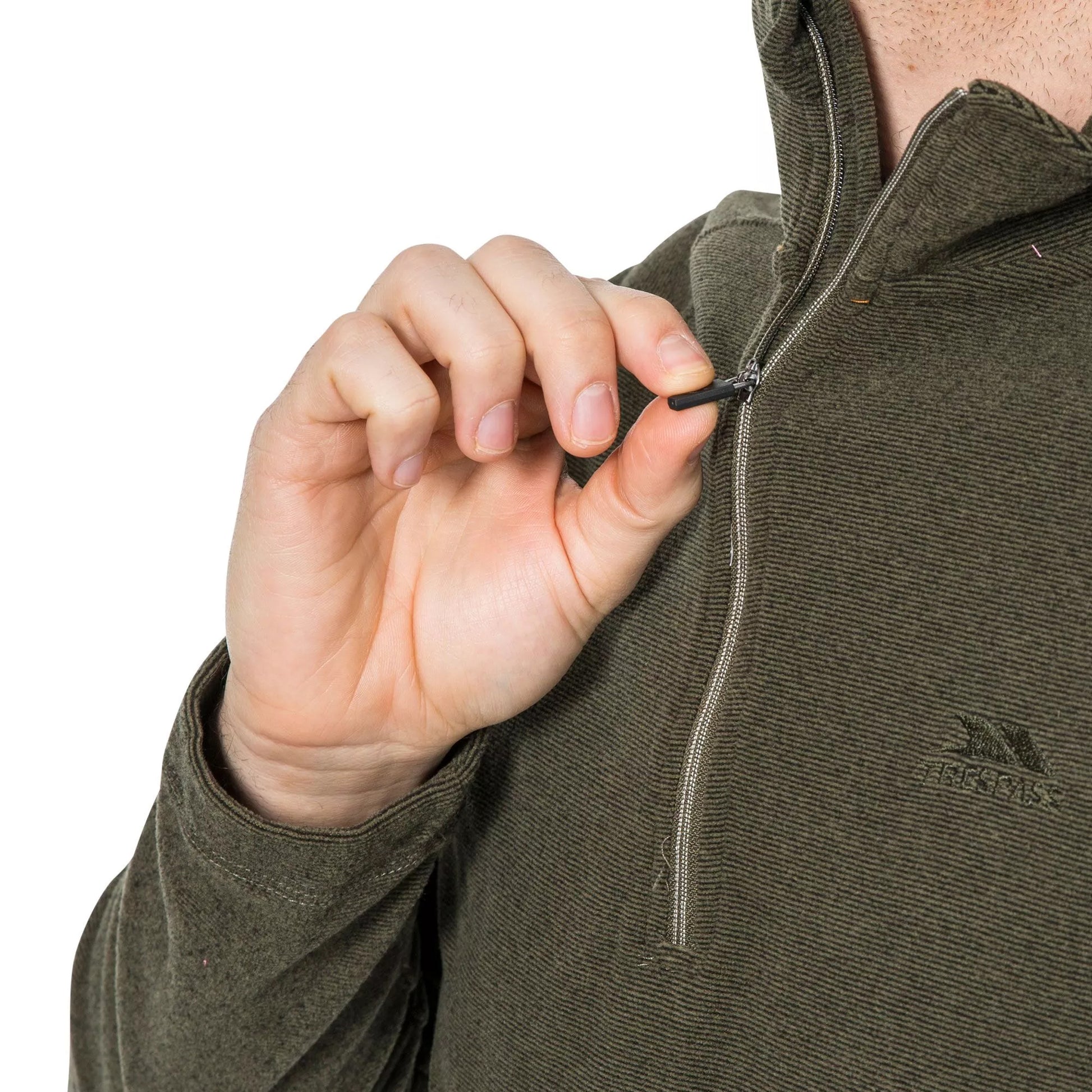 Moss - Pack Shot - Trespass Mens Keynote Anti Pilling 1-4 Zip Fleece Top