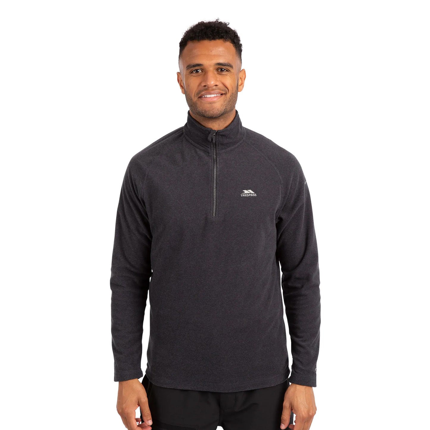 Charcoal - Side - Trespass Mens Keynote Anti Pilling 1-4 Zip Fleece Top
