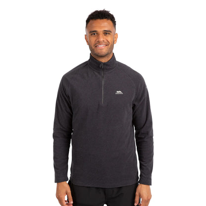 Charcoal - Side - Trespass Mens Keynote Anti Pilling 1-4 Zip Fleece Top