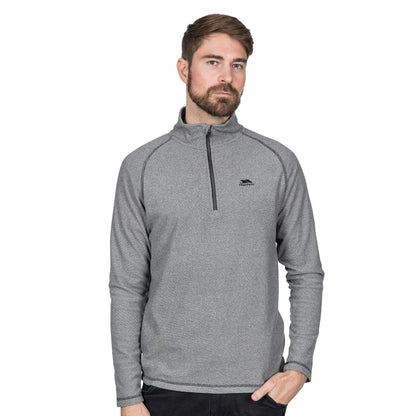 Black - Side - Trespass Mens Keynote Anti Pilling 1-4 Zip Fleece Top