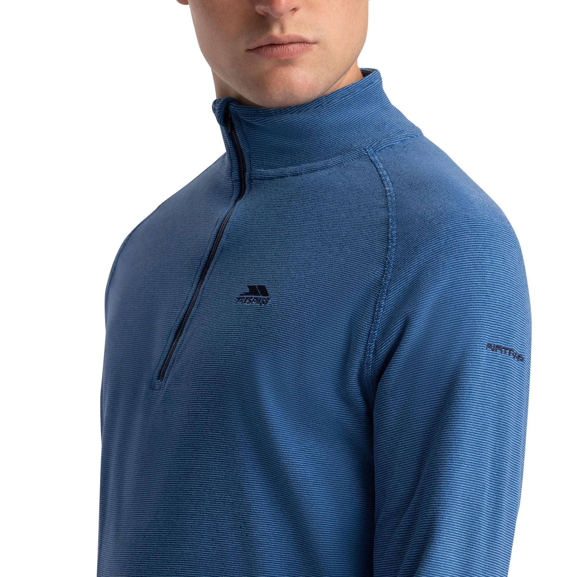 Harbour Blue - Pack Shot - Trespass Mens Keynote Anti Pilling 1-4 Zip Fleece Top