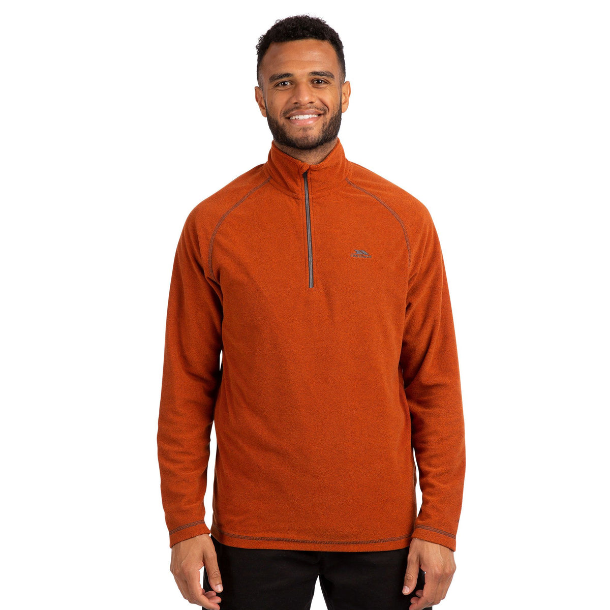 Burnt Orange - Side - Trespass Mens Keynote Anti Pilling 1-4 Zip Fleece Top