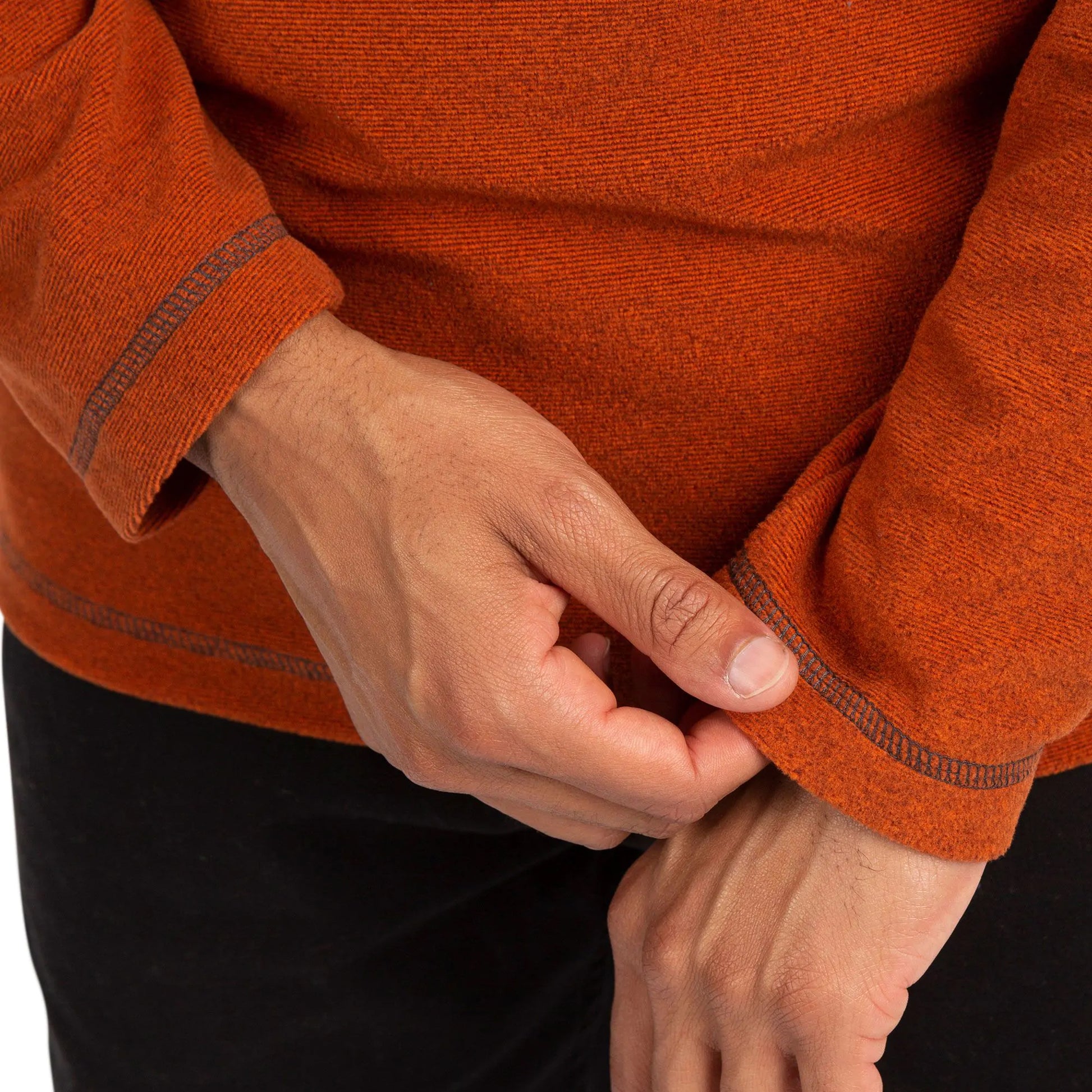 Burnt Orange - Pack Shot - Trespass Mens Keynote Anti Pilling 1-4 Zip Fleece Top