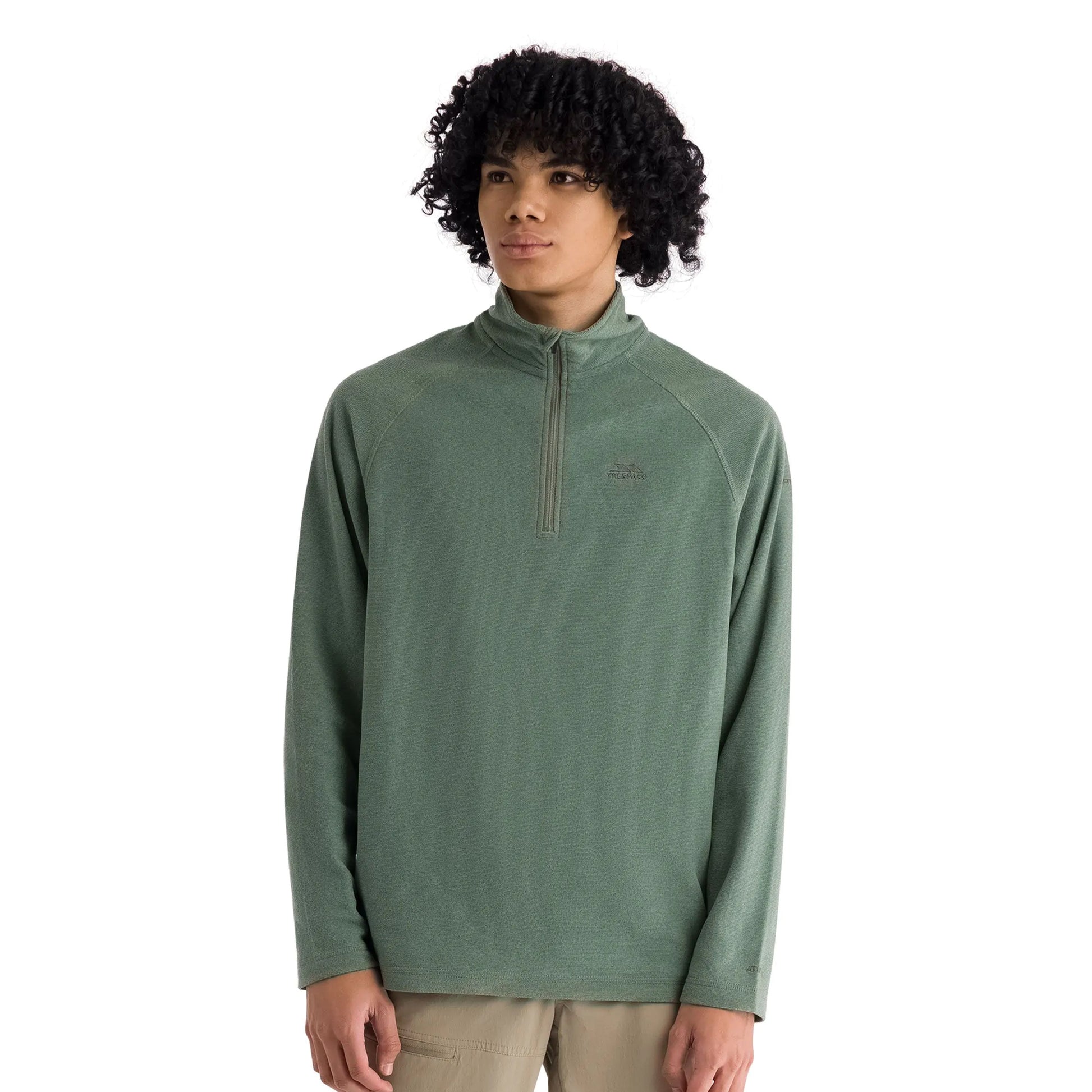 Green Smoke-Alpine - Side - Trespass Mens Keynote Anti Pilling 1-4 Zip Fleece Top