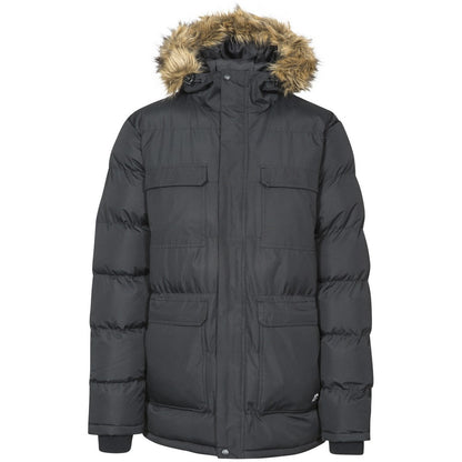 Black - Front - Trespass Mens Baldwin Padded Waterproof Jacket
