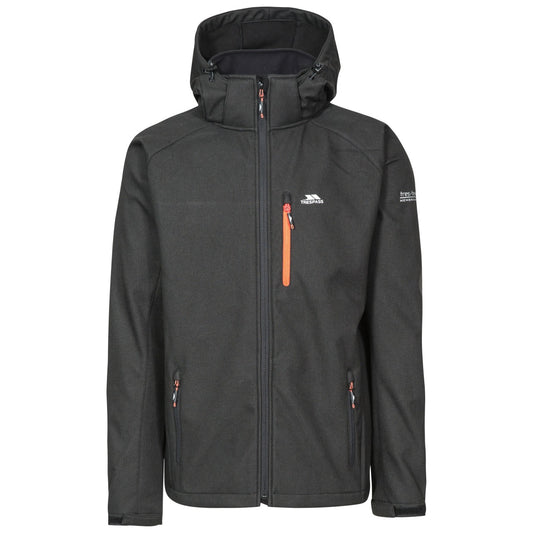 Black - Front - Trespass Mens Desmond TP75 Softshell Jacket