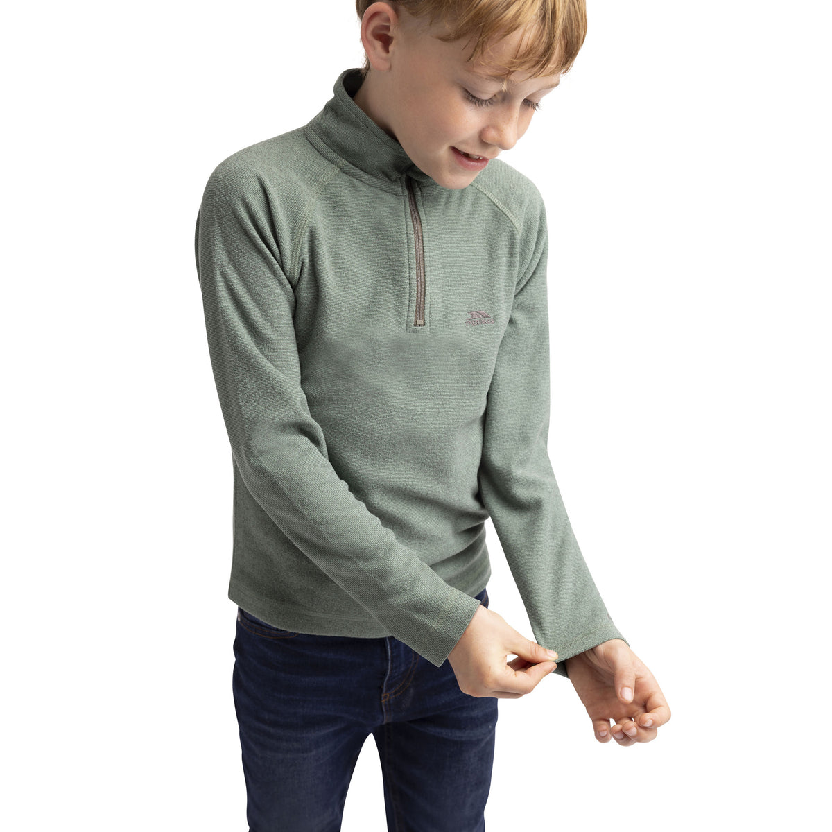 Green Smoke-Alpine - Side - Trespass Childrens-Kids Keynote Fleece