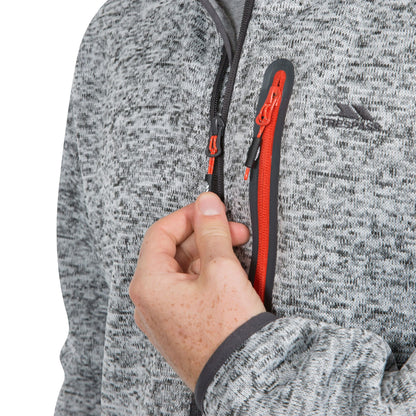 Grey Marl - Side - Trespass Mens Bingham Fleece Jacket