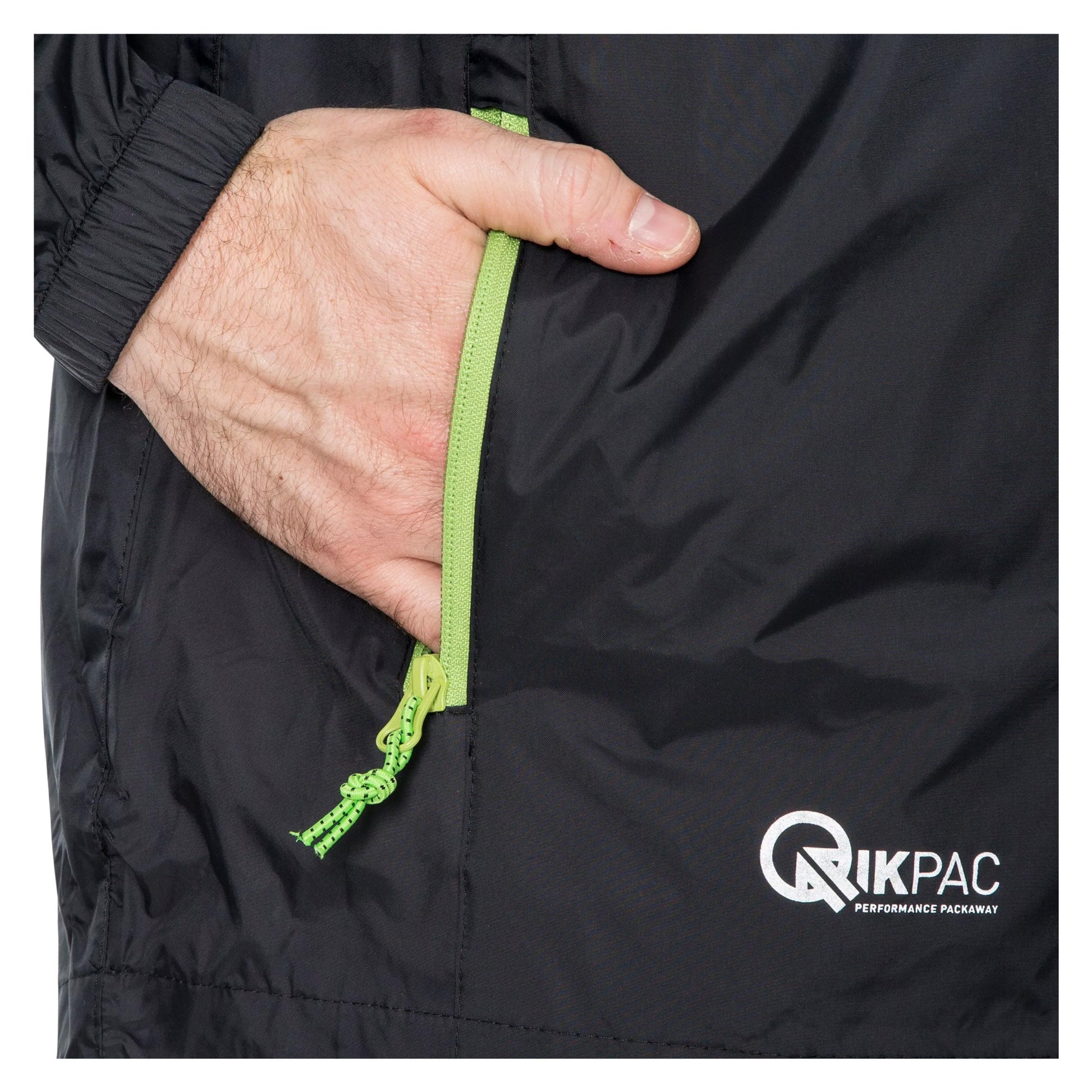 Black - Side - Trespass Unisex Adult Qikpac Waterproof Jacket