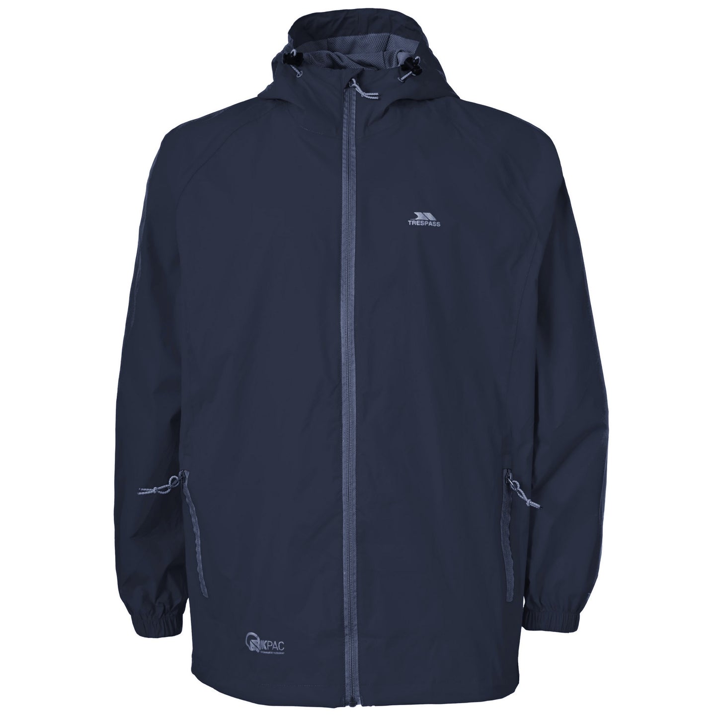 Navy - Front - Trespass Unisex Adult Qikpac Waterproof Jacket