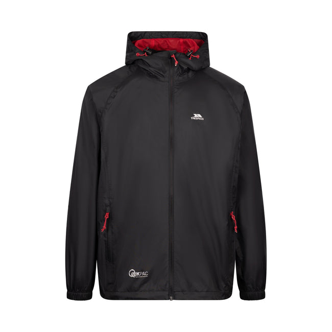 Black-Red - Front - Trespass Unisex Adult Qikpac Waterproof Jacket