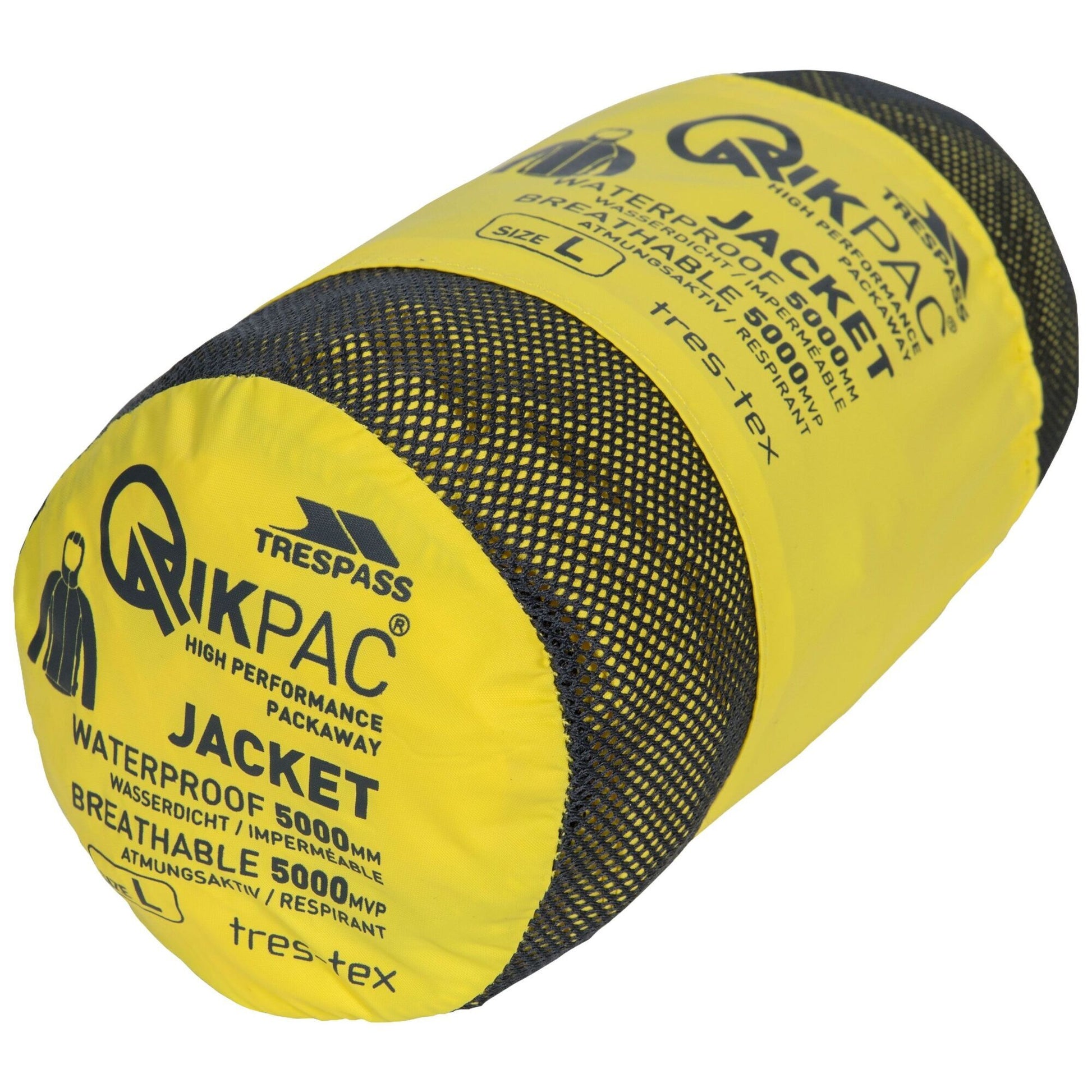 Yellow - Close up - Trespass Unisex Adult Qikpac Waterproof Jacket