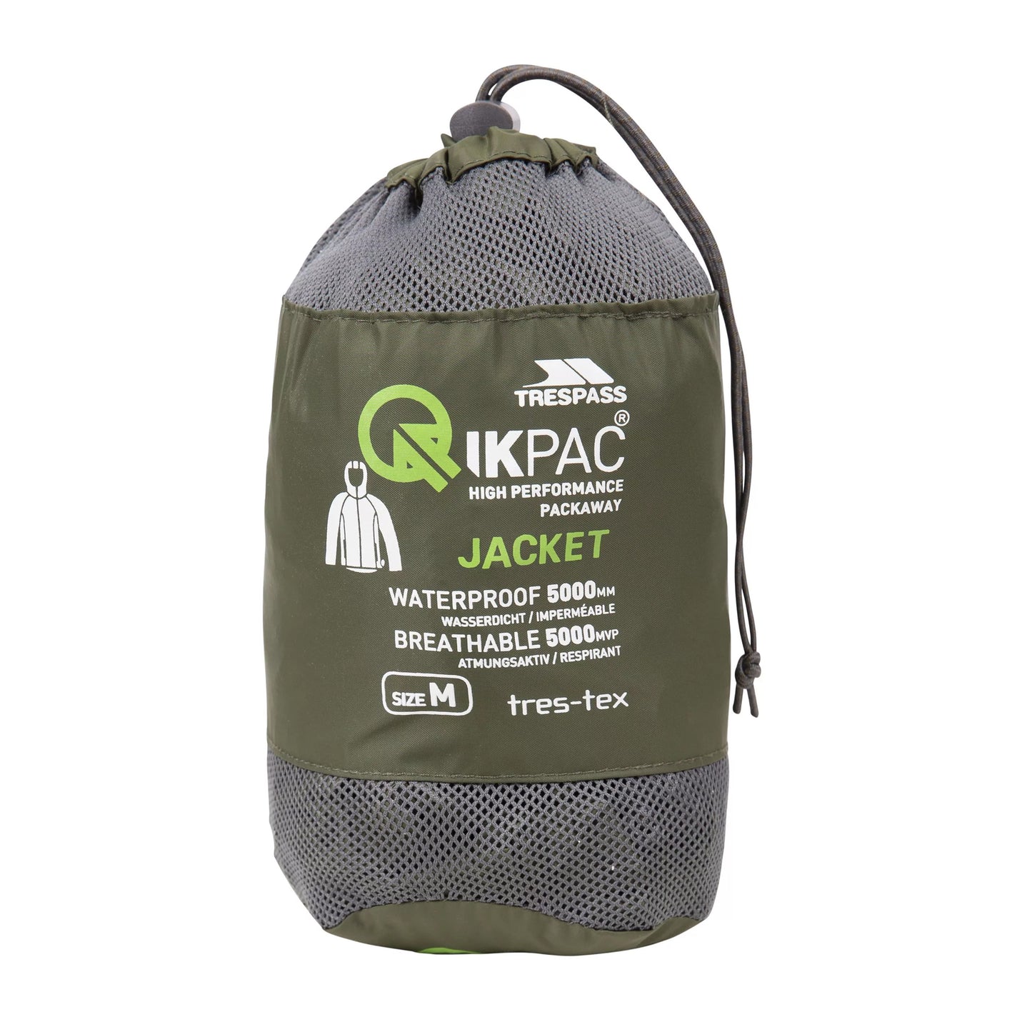 Moss - Pack Shot - Trespass Unisex Adult Qikpac Waterproof Jacket