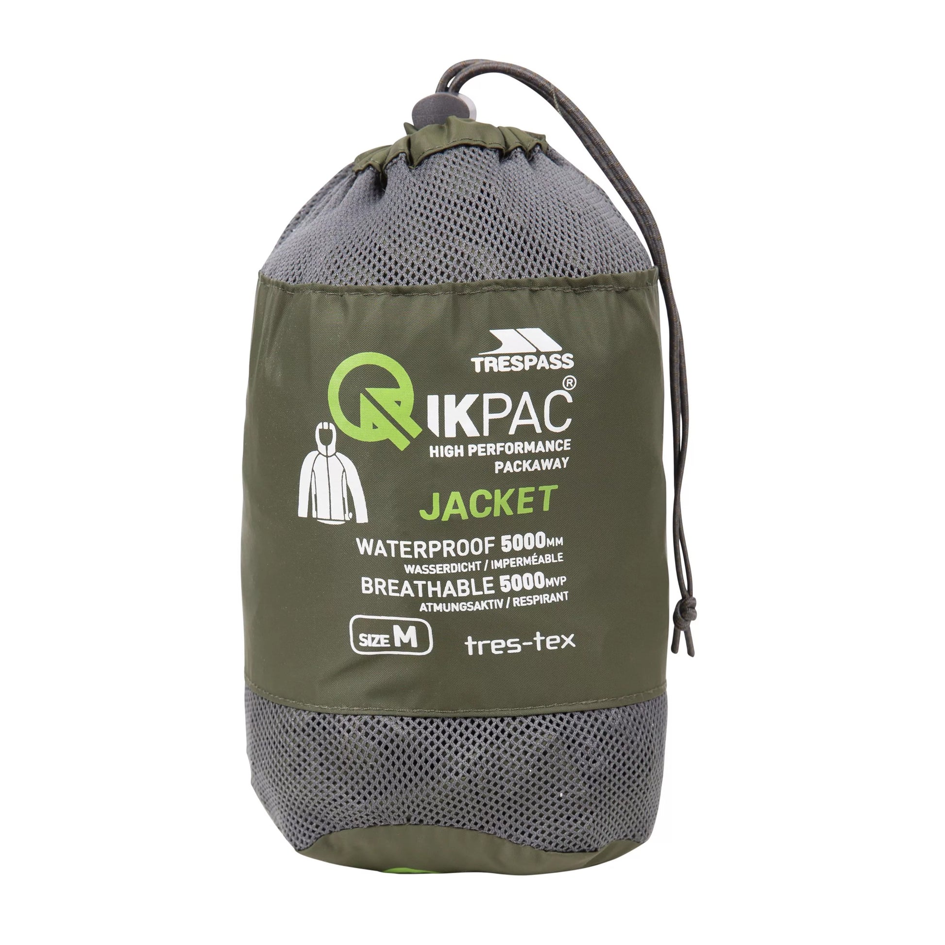 Moss - Pack Shot - Trespass Unisex Adult Qikpac Waterproof Jacket