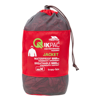 Red - Pack Shot - Trespass Unisex Adult Qikpac Waterproof Jacket