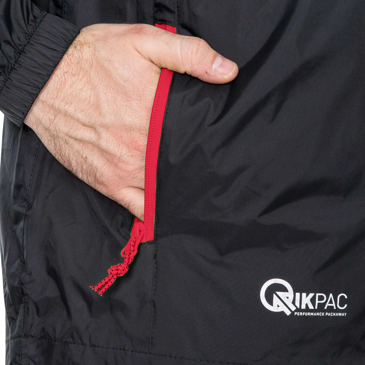 Black-Red - Lifestyle - Trespass Unisex Adult Qikpac Waterproof Jacket