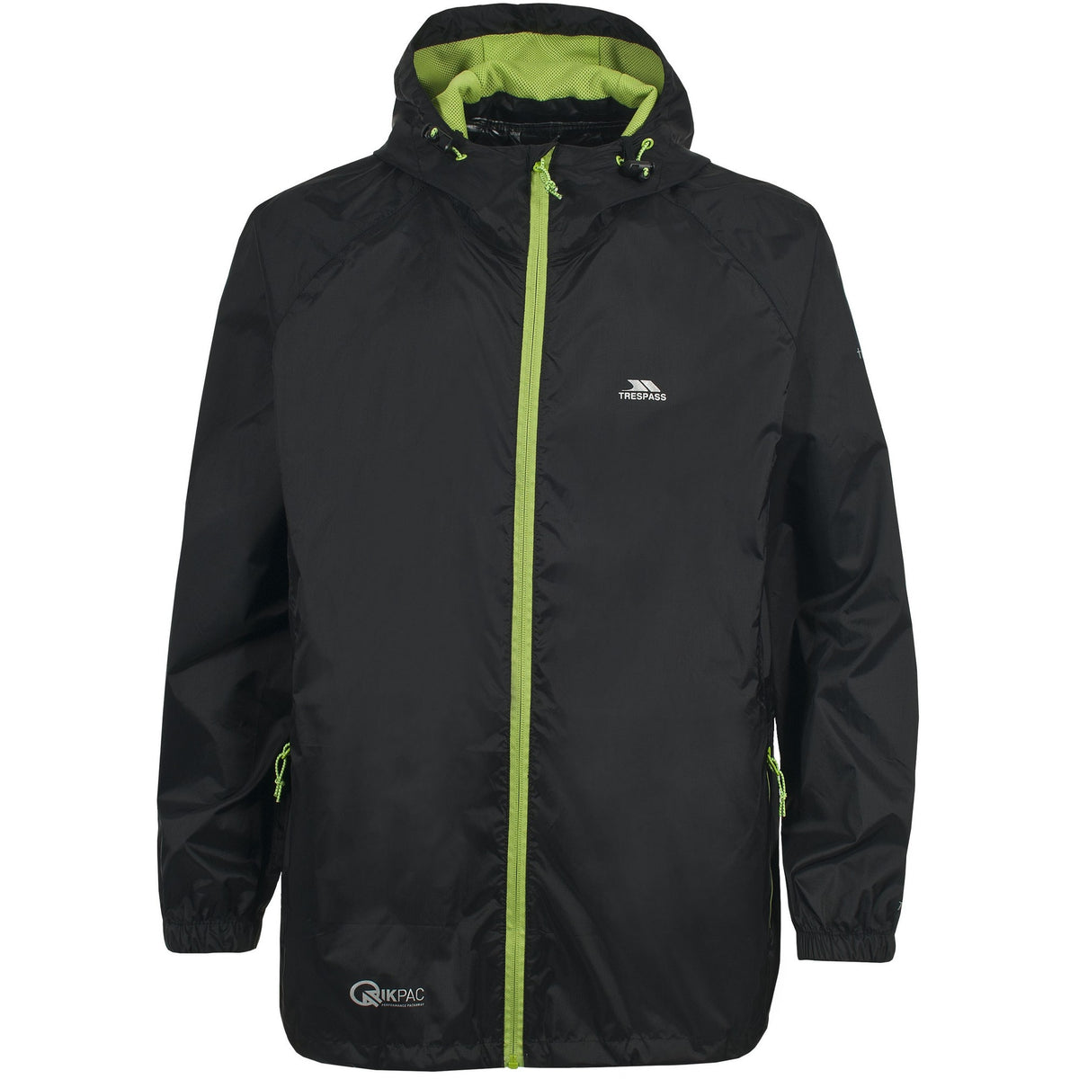 Black - Front - Trespass Unisex Adult Qikpac Waterproof Jacket