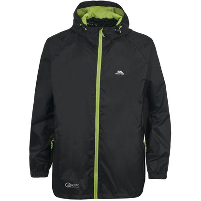 Black - Front - Trespass Unisex Adult Qikpac Waterproof Jacket