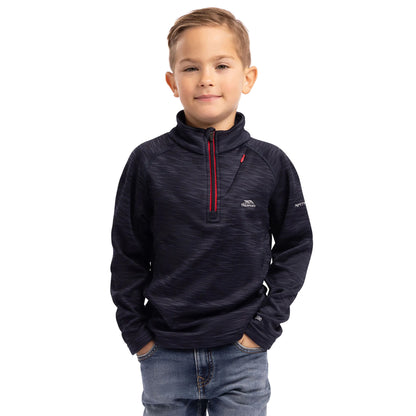 Navy Marl - Lifestyle - Trespass Childrens Boys Edvin Fleece Top