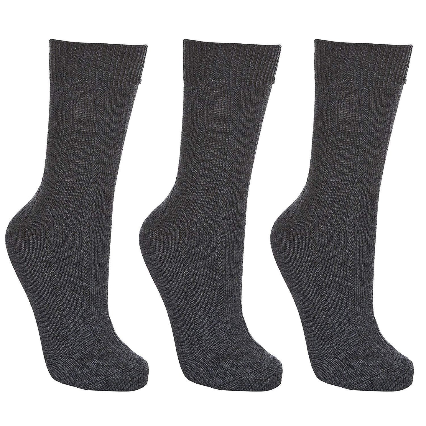 Black-Black-Black - Front - Trespass Adults Unisex Intense Walking Socks (3 Pairs)