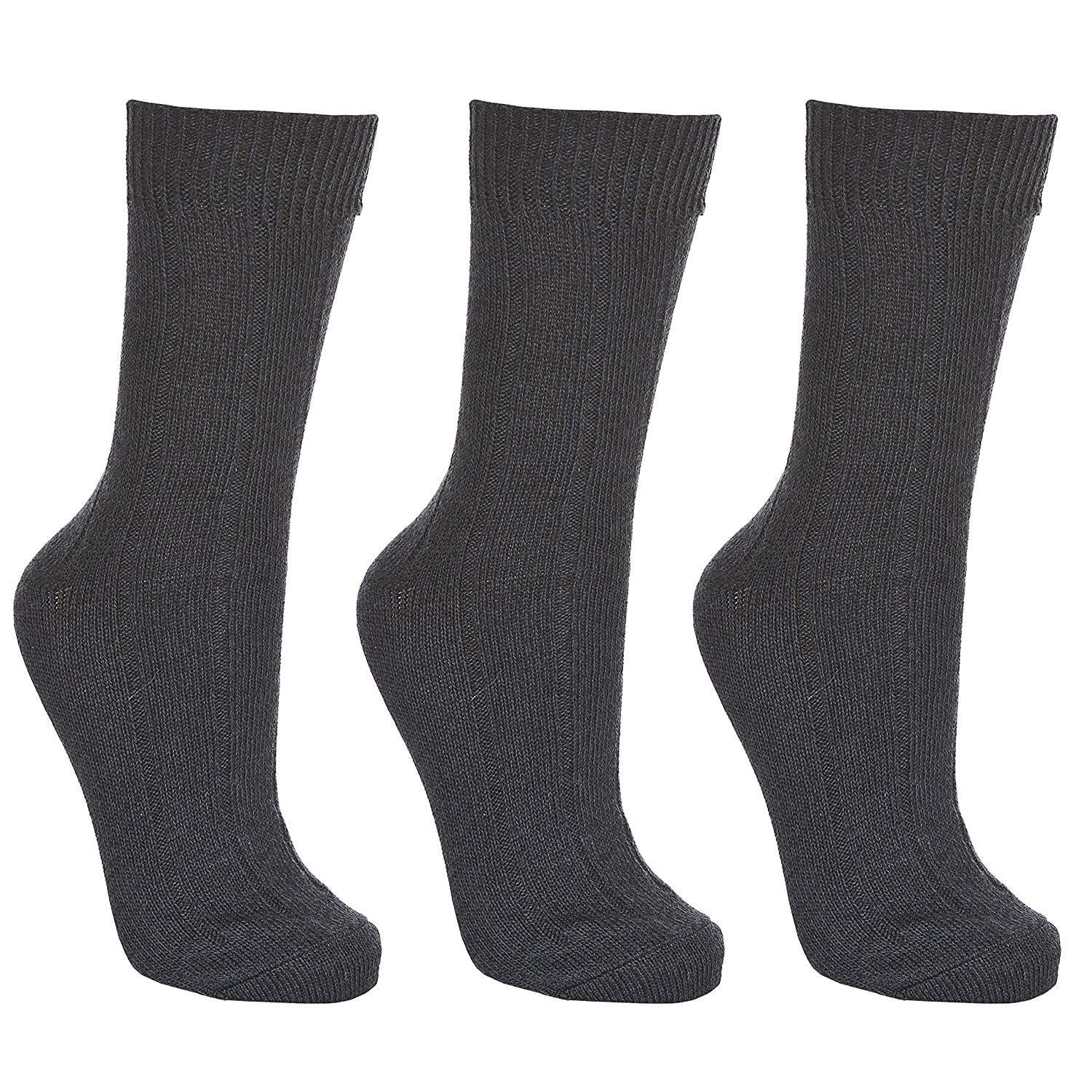 Black-Black-Black - Front - Trespass Adults Unisex Intense Walking Socks (3 Pairs)
