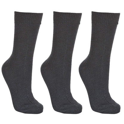 Black-Black-Black - Front - Trespass Adults Unisex Intense Walking Socks (3 Pairs)