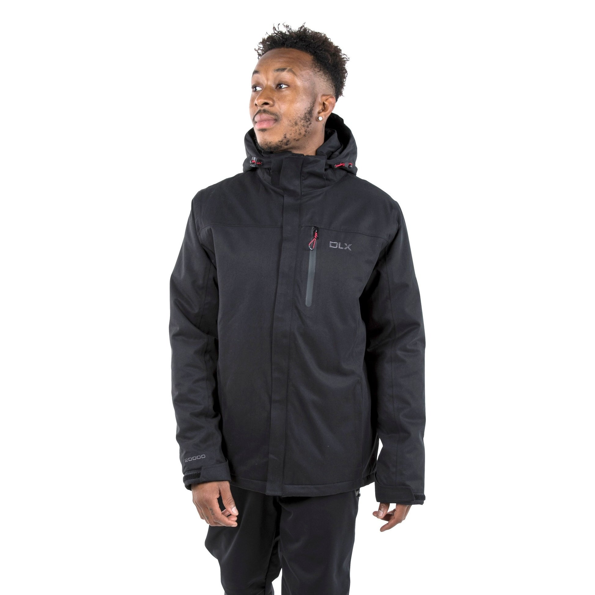 Black - Side - Trespass Mens Renner Waterproof Jacket