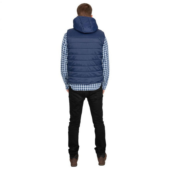Navy-Carbon - Close up - Trespass Mens Franklyn Padded Gilet