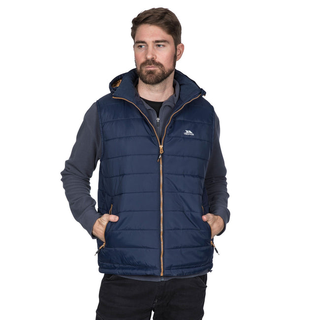 Navy - Back - Trespass Mens Franklyn Padded Gilet
