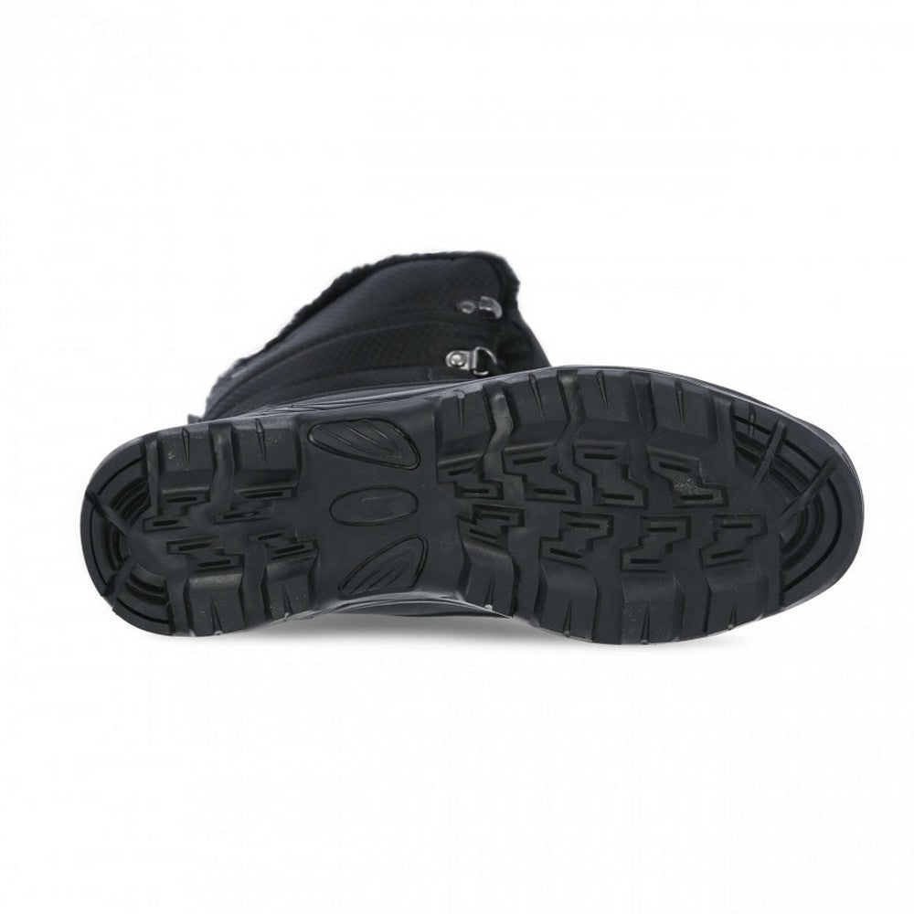 Black - Pack Shot - Trespass Mens Negev II Leather Snow Boots