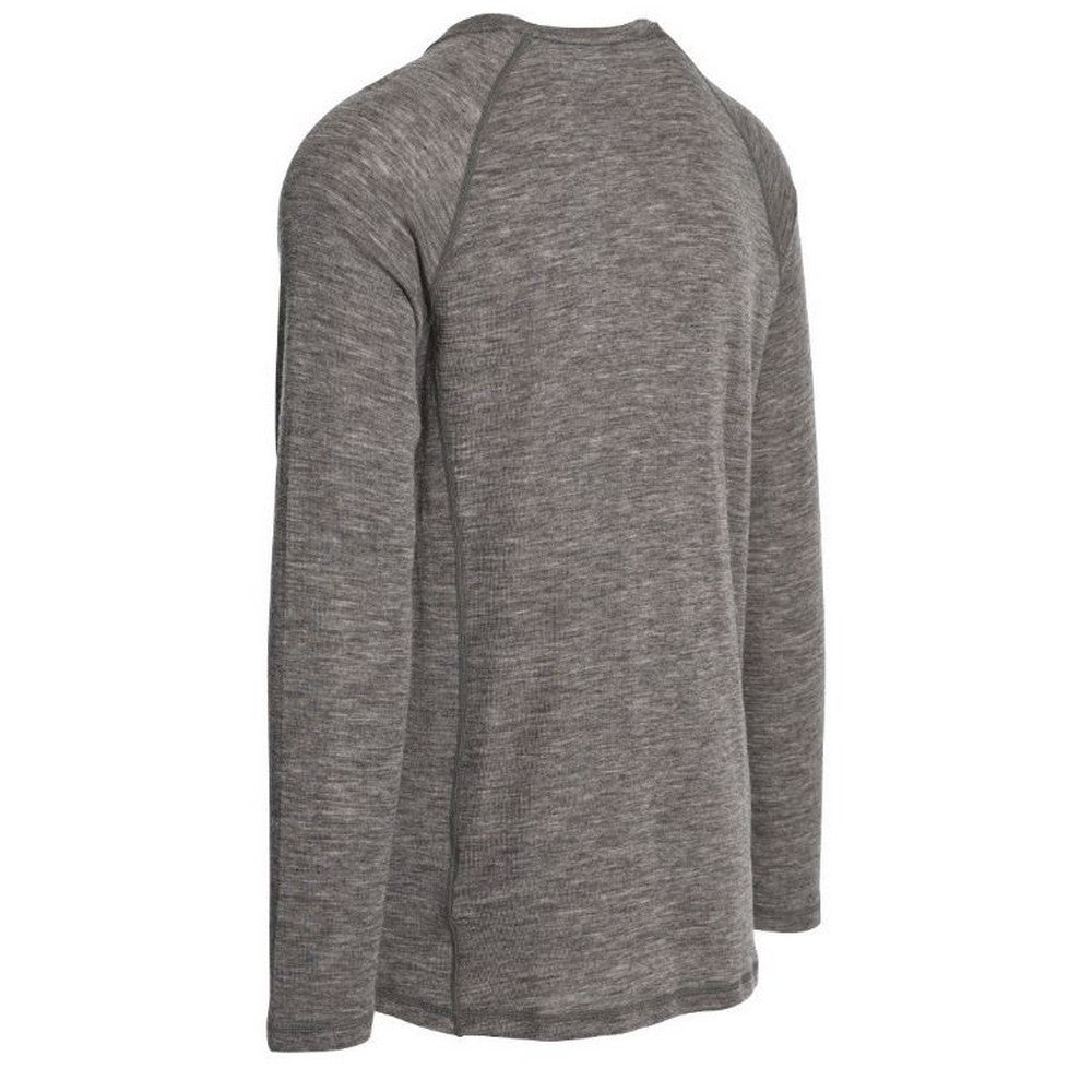 Dark Grey Marl - Back - Trespass Mens Wexler Merino Base Layer Top