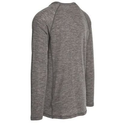 Dark Grey Marl - Back - Trespass Mens Wexler Merino Base Layer Top