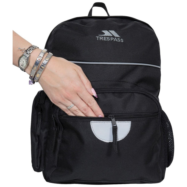 Black - Close up - Trespass Childrens-Kids Swagger School Backpack-Rucksack (16 Litres)