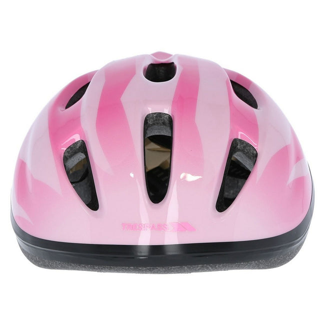 Pink - Close up - Trespass Childrens-Kids Cranky Cycling Safety Helmet