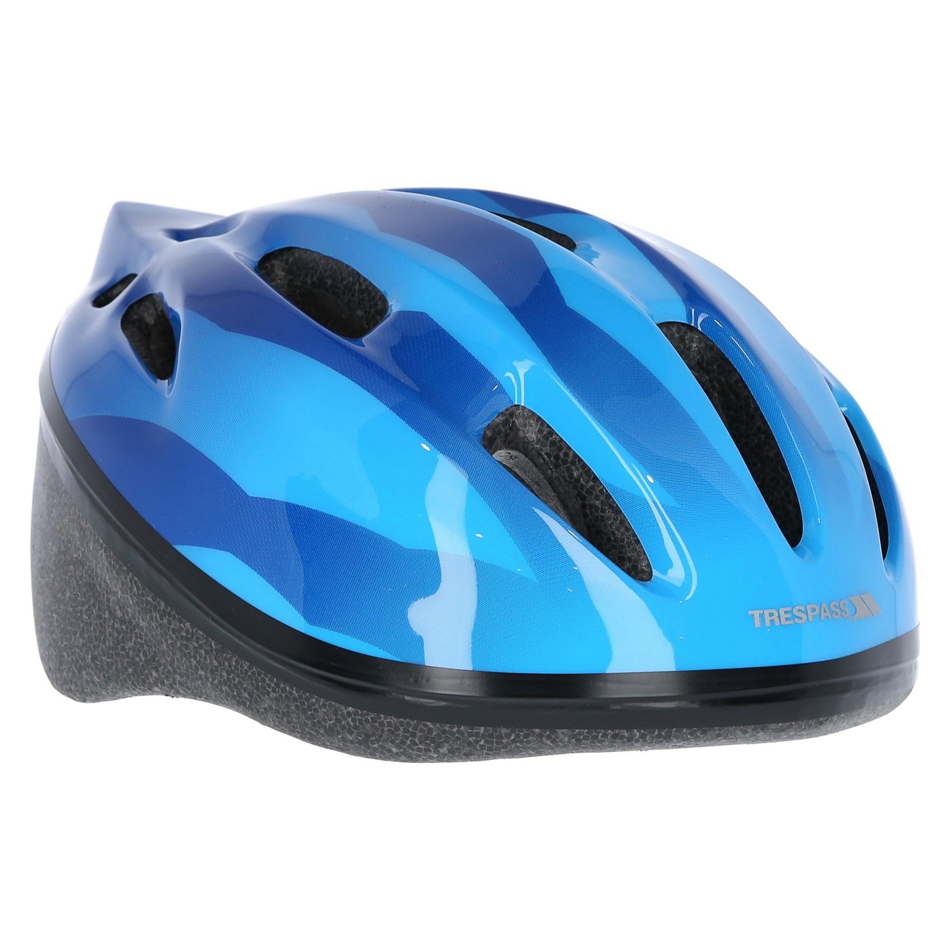 Dark Blue - Close up - Trespass Childrens-Kids Cranky Cycling Safety Helmet