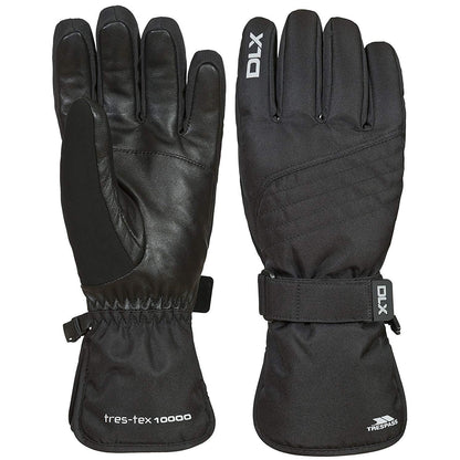 Black - Front - Trespass Rutger Ski Gloves