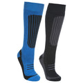 Black-Bright Blue - Front - Trespass Mens Langdon II Ski Socks (2 Pairs)
