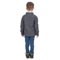 Navy Gingham - Side - Trespass Childrens-Kids Average Long Sleeved Gingham Shirt