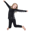 Black - Back - Trespass Childrens-Kids Bubbles Fleece Top And Bottom Base Layers
