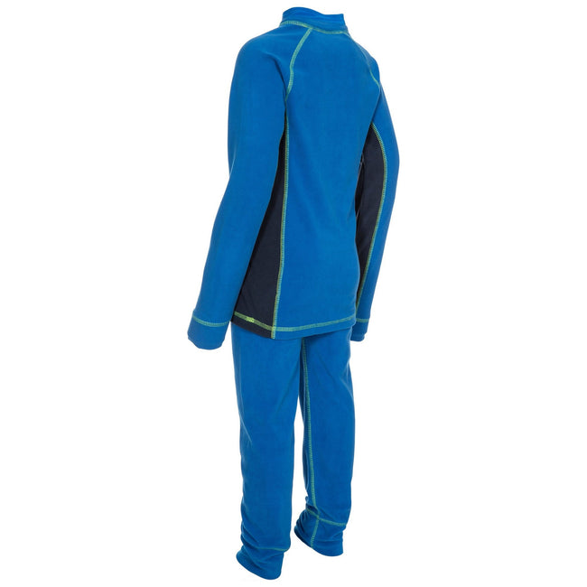 Electric Blue X - Back - Trespass Childrens-Kids Bubbles Fleece Top And Bottom Base Layers