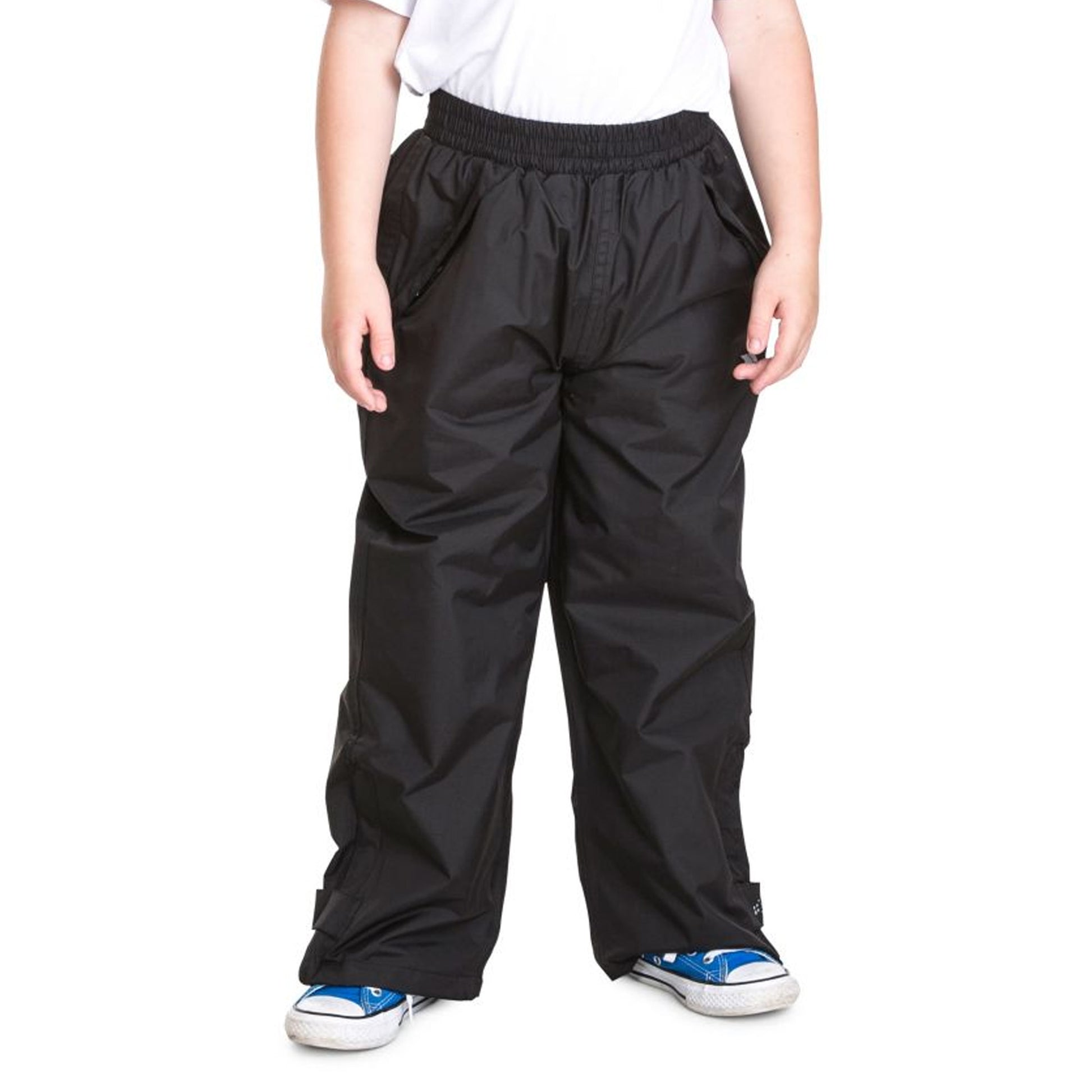 Black - Side - Trespass Childrens-Kids Echo Waterproof Trousers