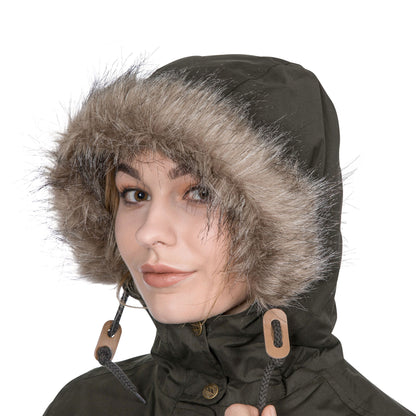 Dark Khaki - Pack Shot - Trespass Womens-Ladies Clea Waterproof Parka Padded Jacket